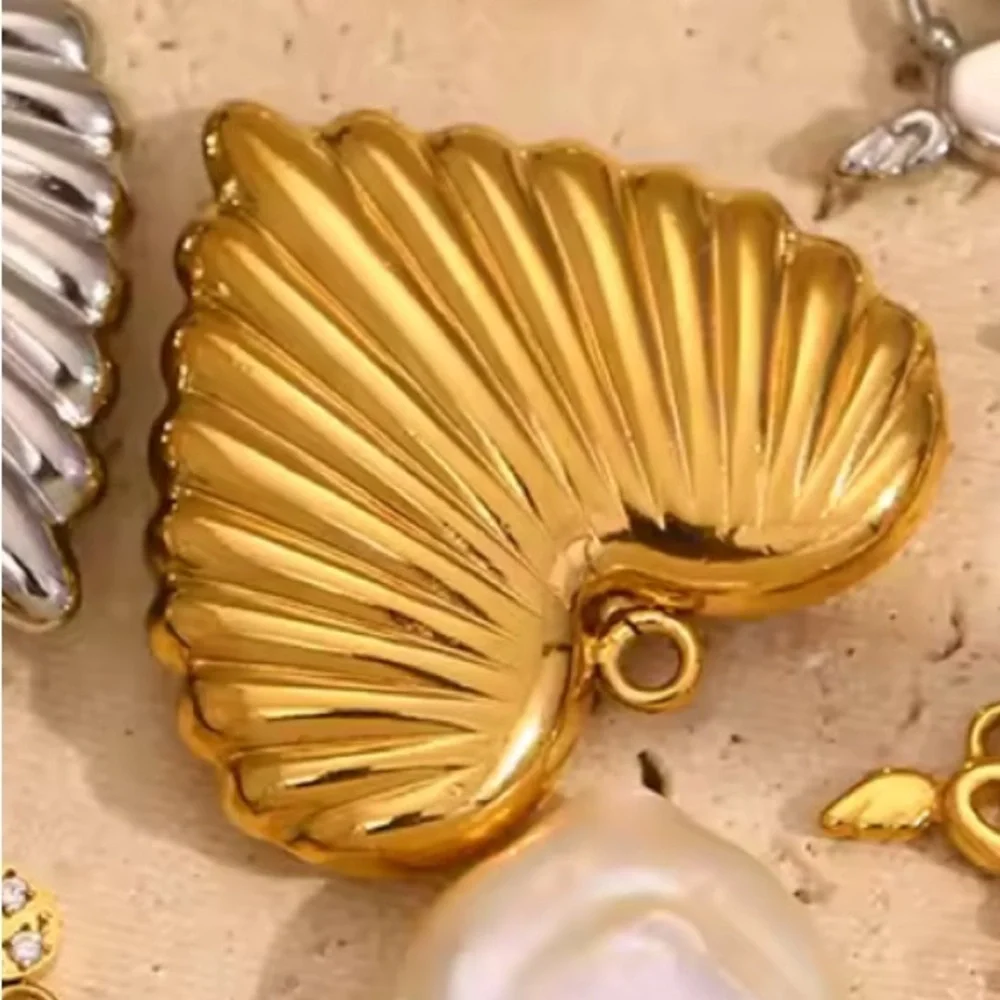 Pearl Flower Heart Series Pendants Stainless Steel Waterproof - Picture 5 of 12